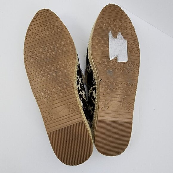 Kaanas Brown Cow Print espadrilles Slip-On Mules 38.5 Hair - Picture 7 of 7